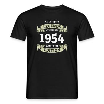 De vraies légendes sont nées en 1954 70e anniversaire - T-shirt homme - noir - Devant - AI Model Male 178 light (178cm)