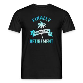 Finally retirement pension 2024 gift for pensioners - Men's T-Shirt - black - Front - AI Model Male 178 light (178cm)