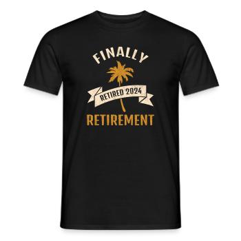 Enfin la rente de retraite 2024 cadeau pour les retraités - T-shirt homme - noir - Devant - AI Model Male 178 light (178cm)