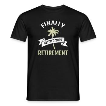Enfin la rente de retraite 2024 cadeau pour les retraités - T-shirt homme - noir - Devant - AI Model Male 178 light (178cm)