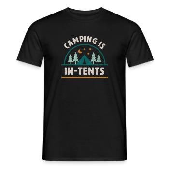 Le camping est dans des tentes Drôle de campeur disant tente - T-shirt homme - noir - Devant - AI Model Male 178 light (178cm)