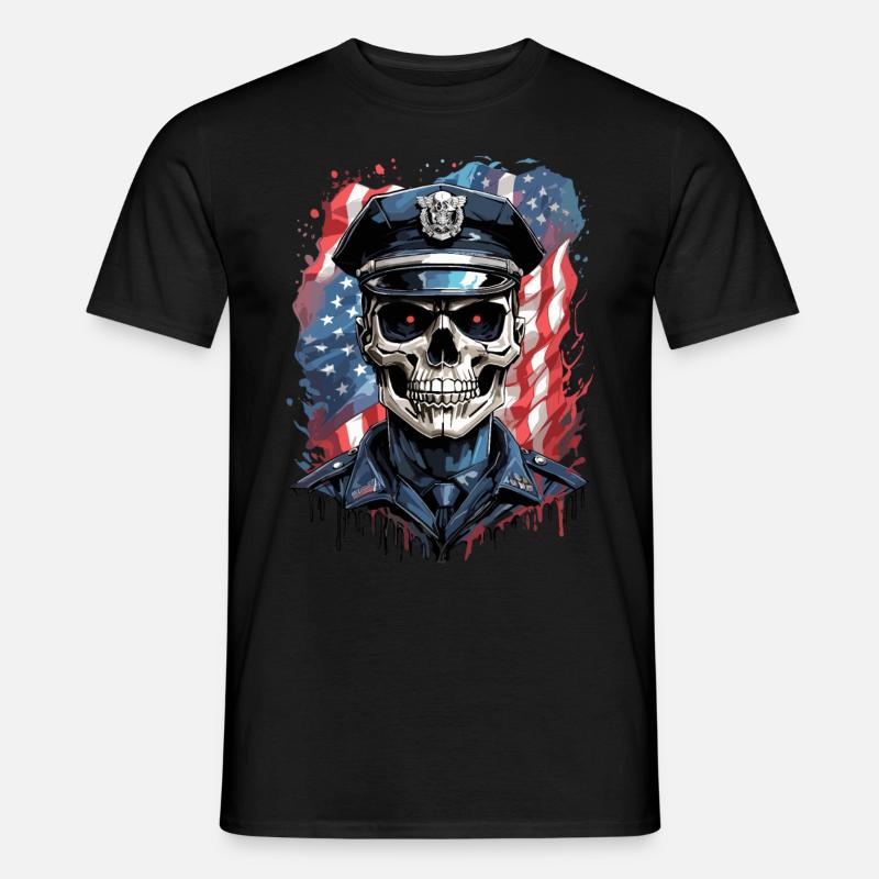USA-Polizei-Helden - Männer T-Shirt - Schwarz