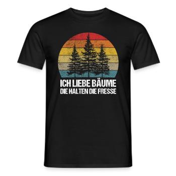 Ich liebe Bäume die halten die Fresse - Männer T-Shirt - Schwarz - Vorne - AI Model Male 178 light (178cm)