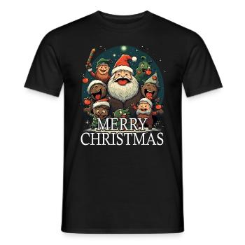 Monstres de Noël - T-shirt homme - noir - Devant - AI Model Male 178 light (178cm)