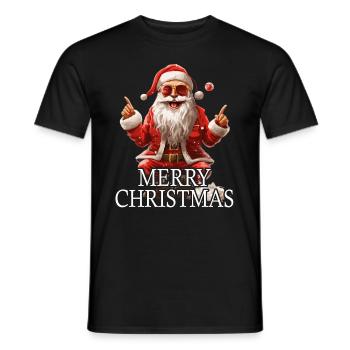 Christmas Santa Claus - Men's T-Shirt - black - Front - AI Model Male 178 light (178cm)
