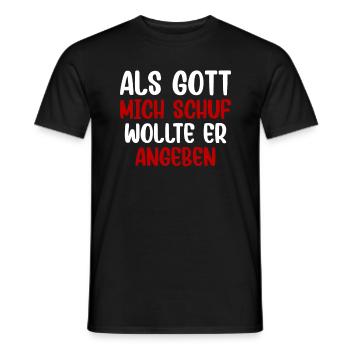 Als Gott mich schuf - Männer T-Shirt - Schwarz - Vorne - AI Model Male 178 light (178cm)