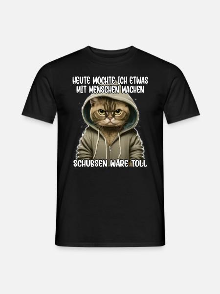 Katze Spruch - Männer T-Shirt - Schwarz