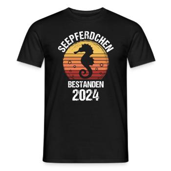 Seepferdchen 2024 - Männer T-Shirt - Schwarz - Vorne - AI Model Male 178 light (178cm)