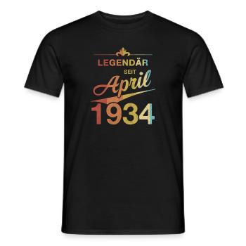 90e anniversaire légendaire avril 1934 Volume 34 - T-shirt homme - noir - Devant - AI Model Male 178 light (178cm)