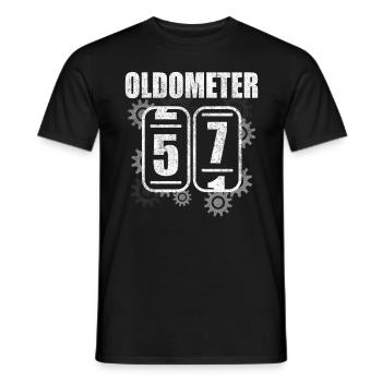 57e anniversaire chemise 57 ans cadeau Oldomètre - T-shirt homme - noir - Devant - AI Model Male 178 light (178cm)