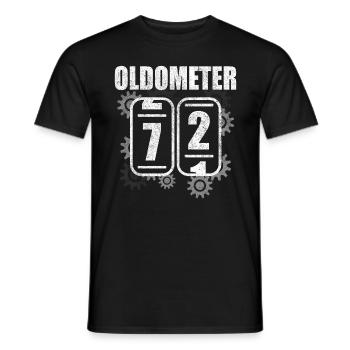 72nd Birthday Shirt 72 Years Gift Oldometer - Men's T-Shirt - black - Front - AI Model Male 178 light (178cm)