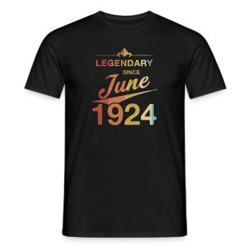 100e anniversaire Légendaire depuis juin 1924 - T-shirt homme - noir - Devant - AI Model Male 178 light (178cm)