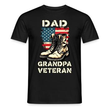 Stolzer Papa Opa Veteran Stiefel Patriotisch USA - Männer T-Shirt - Schwarz - Vorne - AI Model Male 178 light (178cm)