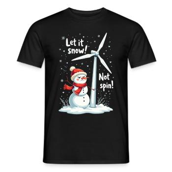 Stopp Windräder - Lasst es schneien, nicht drehen - Männer T-Shirt - Schwarz - Vorne - AI Model Male 178 light (178cm)