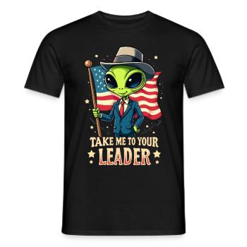 Alien Take Me To Your Leader USA Patriot - T-shirt homme - noir - Devant - AI Model Male 178 light (178cm)