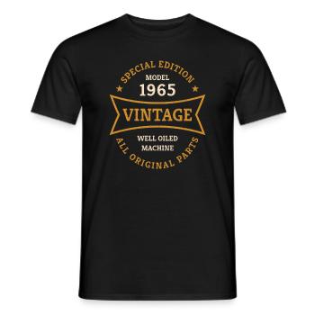 60th Birthday Year 1965 Vintage 60 Years - Men's T-Shirt - black - Front - AI Model Male 178 light (178cm)