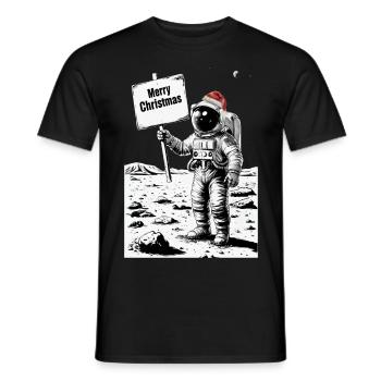 Frohe Weihnachten Astronaut - Feiertag auf dem Mon - Männer T-Shirt - Schwarz - Vorne - AI Model Male 178 light (178cm)