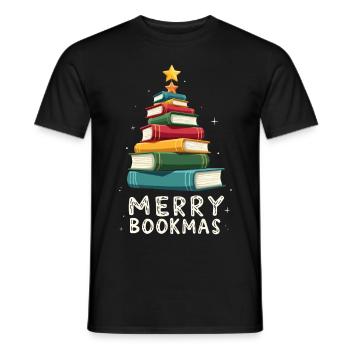 Merry Bookmas - Festliche Freude für Buchliebhaber - Männer T-Shirt - Schwarz - Vorne - AI Model Male 178 light (178cm)