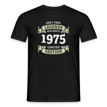 De vraies légendes sont nées en 1975 pour son 50e anniversaire - T-shirt homme - noir - Devant - AI Model Male 178 light (178cm)