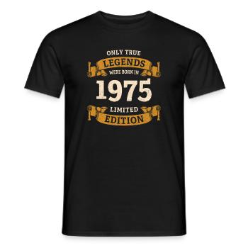 De vraies légendes sont nées en 1975 pour son 50e anniversaire - T-shirt homme - noir - Devant - AI Model Male 178 light (178cm)