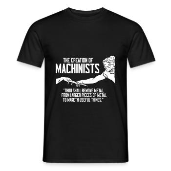 La création d’une machine CNC machiniste - T-shirt homme - noir - Devant - AI Model Male 178 light (178cm)