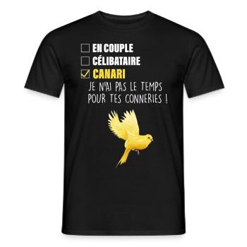 Mon canari, ma passion - T-shirt homme - noir - Devant - AI Model Male 178 light (178cm)