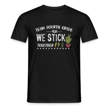 Team Fourth Grade We Stick Together Cactus Back - Men's T-Shirt - black - Front - AI Model Male 178 light (178cm)