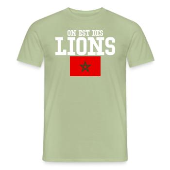 We are Moroccan Lions - Men's T-Shirt - sage - Front - AI Model Male 178 light (178cm)