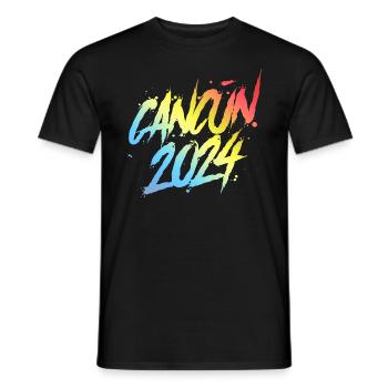 Cancun 2024 Colorful Holiday Team - Men's T-Shirt - black - Front - AI Model Male 178 light (178cm)