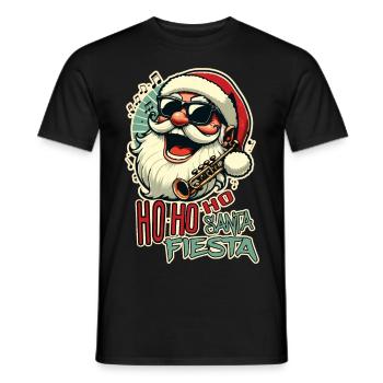 Cooler lustiger Weihnachtsmann mit Sonnenbrille (Ho-ho-ho) - Männer T-Shirt - Schwarz - Vorne - AI Model Male 178 light (178cm)