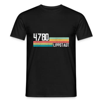 4780 Lippstadt Postleitzahlen Alte PLZ Vintage - Männer T-Shirt - Schwarz - Vorne - AI Model Male 178 light (178cm)