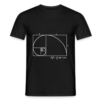 Golden Ratio Fibonacci Spiral Math Teacher - Men's T-Shirt - black - Front - AI Model Male 178 light (178cm)