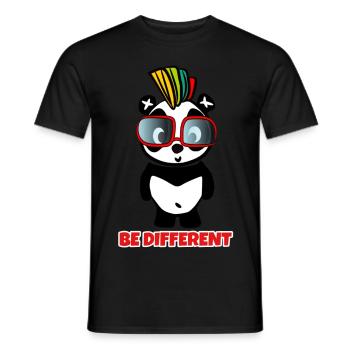 Be Different - Crazy Pandabear - Men's T-Shirt - black - Front - AI Model Male 178 light (178cm)