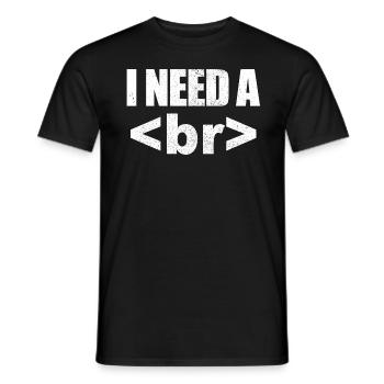 Vintage Break Programming Funny - Men's T-Shirt - black - Front - AI Model Male 178 light (178cm)