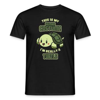 Couverture de tortue et tortue - T-shirt homme - noir - Devant - AI Model Male 178 light (178cm)