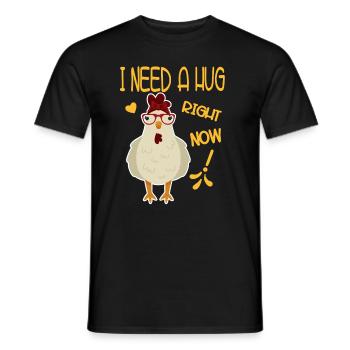 Poulet dame fille drôle de poulets - T-shirt homme - noir - Devant - AI Model Male 178 light (178cm)