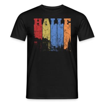 Halle Saale Stadt Design - Männer T-Shirt - Schwarz - Vorne - AI Model Male 178 light (178cm)