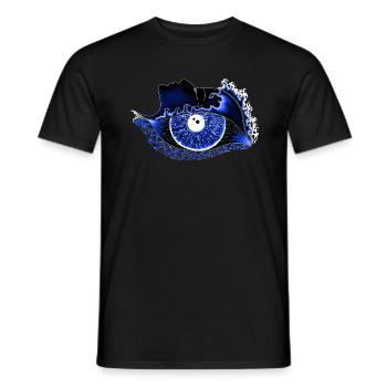 Big Eye Blue, Eye, Realistic - Men's T-Shirt - black - Front - AI Model Male 178 light (178cm)