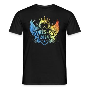 Après Ski 2024 Saying Colorful - Men's T-Shirt - black - Front - AI Model Male 178 light (178cm)