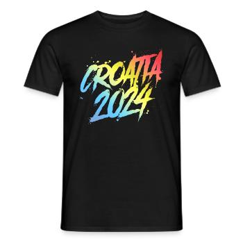 Croatie 2024 Équipe de vacances colorée - T-shirt homme - noir - Devant - AI Model Male 178 light (178cm)