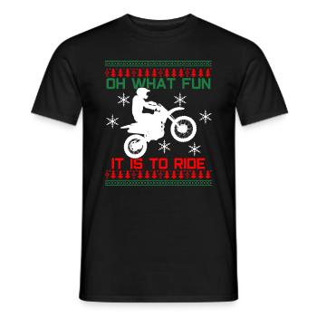 Motocross Christmas design - Men's T-Shirt - black - Front - AI Model Male 178 light (178cm)