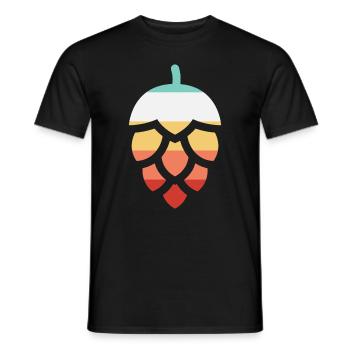 Retro beer hops - Men's T-Shirt - black - Front - AI Model Male 178 light (178cm)