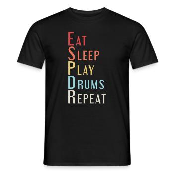 Eat Sleep Drums - Männer T-Shirt - Schwarz - Vorne - AI Model Male 178 light (178cm)