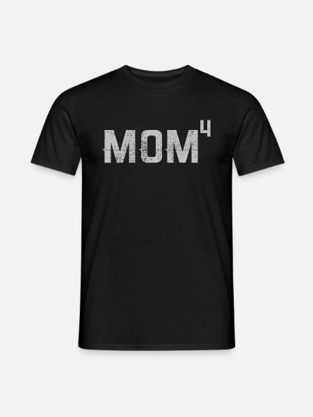 Mama 4 Kinder - Männer T-Shirt - Schwarz