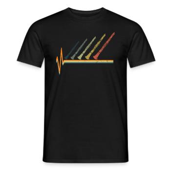clarinet - Men's T-Shirt - black - Front - AI Model Male 178 light (178cm)