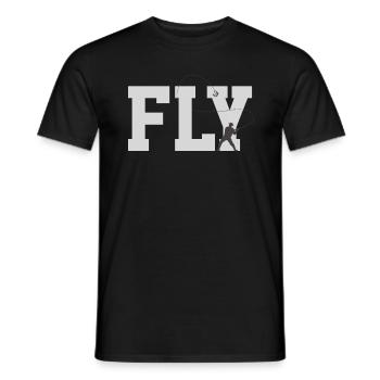 Fly fishing - Men's T-Shirt - black - Front - AI Model Male 178 light (178cm)