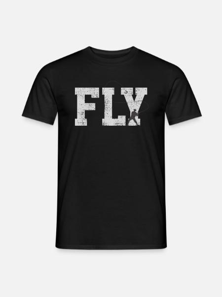Fliegenfischen - Männer T-Shirt - Schwarz