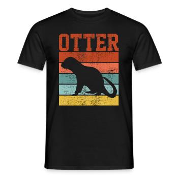 OTTER VINTAGE - T-shirt homme - noir - Devant - AI Model Male 178 light (178cm)