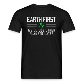 Planète terre - T-shirt homme - noir - Devant - AI Model Male 178 light (178cm)