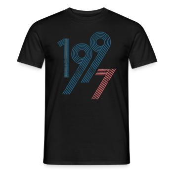 1997 - Men's T-Shirt - black - Front - AI Model Male 178 light (178cm)